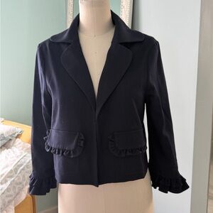JB by Julie Brown Navy Blazer with Ruffle Details